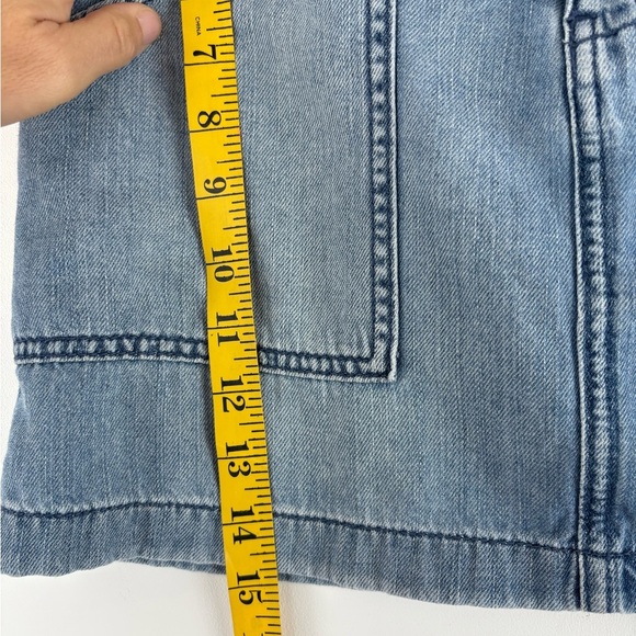 Sanctuary Women's Mini Denim Jean Blue Skirt Tie Belt Pockets Preppy Small EUC - Picture 3 of 7